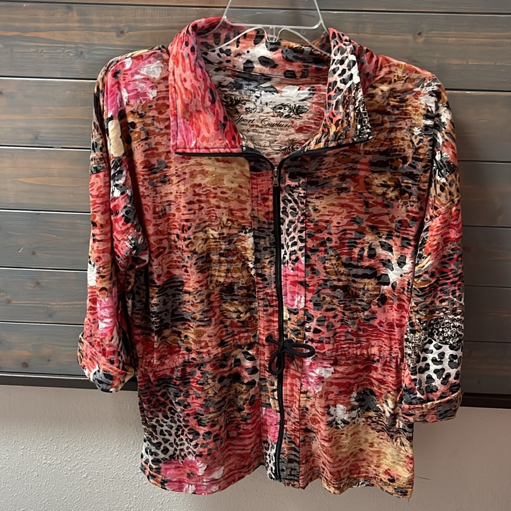 Sport Couture Colorful Zip Top